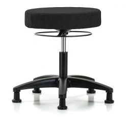 Blue Ridge Ergonomics Desk Stool, Fabric, Glides, Blk