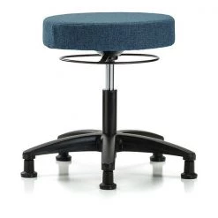 Blue Ridge Ergonomics Desk Stool, Fabric, Glides, Blu
