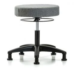 Blue Ridge Ergonomics Desk Stool, Fabric, Glides, Gry