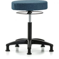 Blue Ridge Ergonomics Bench Stool, Med, Fabric, Glides, Blu