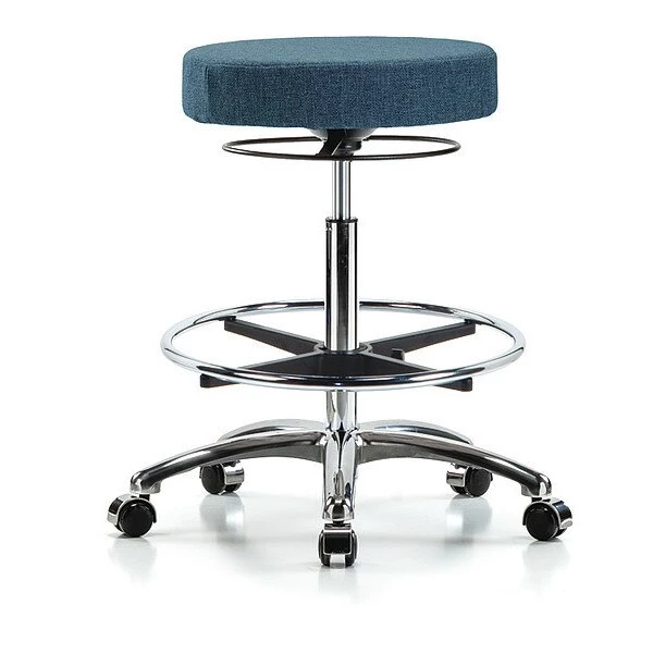 Blue Ridge Ergonomics Bench Stool, Hi, Fabric, Chrom, CF, Cstr, Blu 3 Blue Ridge Ergonomics Bench Stool, Hi, Fabric, Chrom, CF, Cstr, Blu