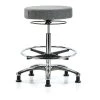 Blue Ridge Ergonomics Bench Stool, Hi, Fabric, Chrom, CF, Glids, Gry -Kitchen & Dining Furniture Sales Store Z0twJ ncpIx