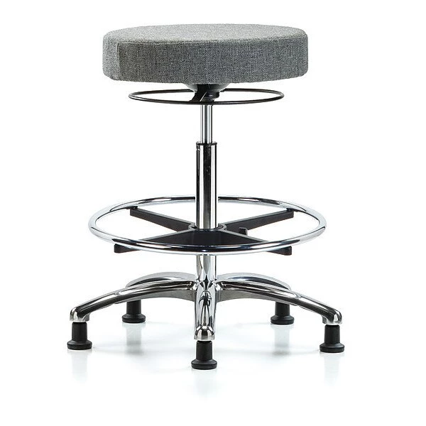 Blue Ridge Ergonomics Bench Stool, Hi, Fabric, Chrom, CF, Glids, Gry 3 Blue Ridge Ergonomics Bench Stool, Hi, Fabric, Chrom, CF, Glids, Gry