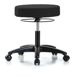 Blue Ridge Ergonomics Desk Stool, Fabric, Casters, Blk