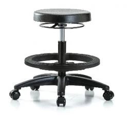 Blue Ridge Ergonomics Bench Stool, Med, Poly, BF, Casters