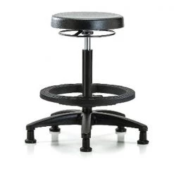 Blue Ridge Ergonomics Bench Stool, Hi, Poly, BF, Glides