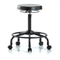 Blue Ridge Ergonomics Bench Stool, Hi, Poly, RT, Casters
