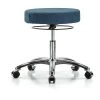 Blue Ridge Ergonomics Desk Stool, Chrome, Fabric, Casters, Blu