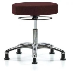 Blue Ridge Ergonomics Desk Stool, Chrome, Fabric, Glides, Bur