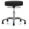 Blue Ridge Ergonomics Desk Stool, Chrome, Fabric, Glides, Blk