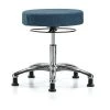 Blue Ridge Ergonomics Desk Stool, Chrome, Fabric, Glides, Blu