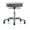 Blue Ridge Ergonomics Desk Stool, Chrome, Fabric, Glides, Gry