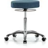 Blue Ridge Ergonomics Bench Stool, Med, Fabric, Chrome, Castrs, Blu -Kitchen & Dining Furniture Sales Store Z0twJyhcpIx