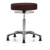 Blue Ridge Ergonomics Bench Stool, Med, Fabric, Chrome, Glides Bur