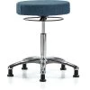 Blue Ridge Ergonomics Bench Stool, Med, Fabric, Chrome, Glides Blu