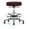 Blue Ridge Ergonomics Bench Stool, Med, Fabric, Chrome, CF, Gld, Bur