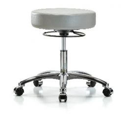 Blue Ridge Ergonomics Desk Stool, Vinyl, Chrome, Casters, Dov