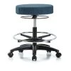Blue Ridge Ergonomics Bench Stool, Med, Fabric, CF, Casters, Blu