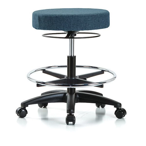 Blue Ridge Ergonomics Bench Stool, Med, Fabric, CF, Casters, Blu 3 Blue Ridge Ergonomics Bench Stool, Med, Fabric, CF, Casters, Blu