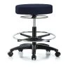 Blue Ridge Ergonomics Bench Stool, Med, Fabric, CF, Casters, Nav