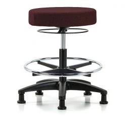 Blue Ridge Ergonomics Bench Stool, Med, Fabric, CF, Glides, Bur