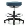 Blue Ridge Ergonomics Bench Stool, Med, Fabric, CF, Glides, Blu