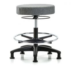 Blue Ridge Ergonomics Bench Stool, Med, Fabric, CF, Glides, Gry