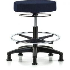 Blue Ridge Ergonomics Bench Stool, Med, Fabric, CF, Glides, Nav