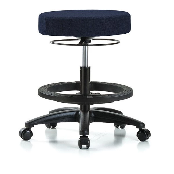 Blue Ridge Ergonomics Bench Stool, Med, Fabric, BF, Casters, Nav 3 Blue Ridge Ergonomics Bench Stool, Med, Fabric, BF, Casters, Nav