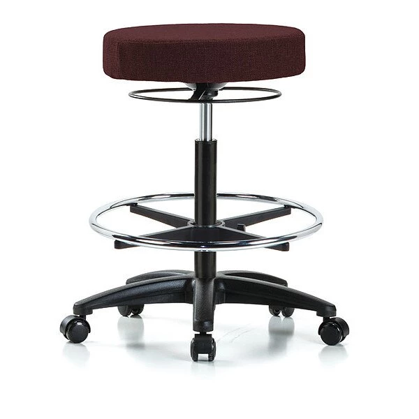 Blue Ridge Ergonomics Bench Stool, Hi, Fabric, CF, Casters, Bur 3 Blue Ridge Ergonomics Bench Stool, Hi, Fabric, CF, Casters, Bur