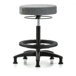 Blue Ridge Ergonomics Bench Stool, Hi, Fabric, BF, Glides, Gry