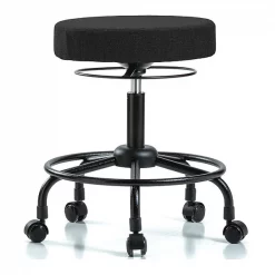 Blue Ridge Ergonomics Desk Stool, Fabric, RT, Casters, Blk