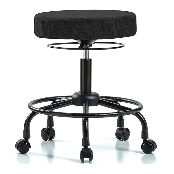 Blue Ridge Ergonomics Desk Stool, Fabric, RT, Casters, Blk 3 Blue Ridge Ergonomics Desk Stool, Fabric, RT, Casters, Blk
