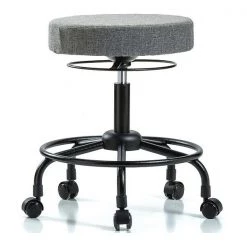 Blue Ridge Ergonomics Desk Stool, Fabric, RT, Casters, Gry