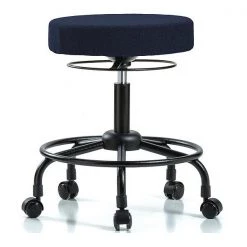 Blue Ridge Ergonomics Desk Stool, Fabric, RT, Casters, Nav