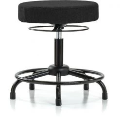 Blue Ridge Ergonomics Desk Stool, Fabric, RT, Glides, Blk