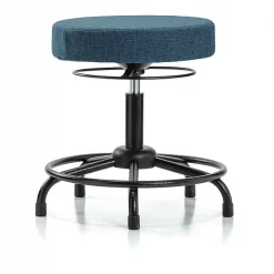 Blue Ridge Ergonomics Desk Stool, Fabric, RT, Glides, Blu