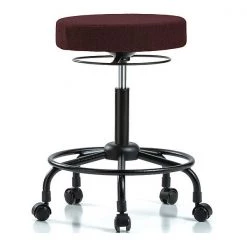 Blue Ridge Ergonomics Bench Stool, Med, Fabric, RT, Casters, Bur