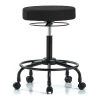 Blue Ridge Ergonomics Bench Stool, Med, Fabric, RT, Casters, Blk