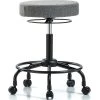 Blue Ridge Ergonomics Bench Stool, Med, Fabric, RT, Casters, Gry