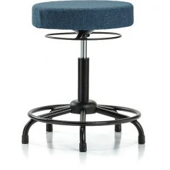 Blue Ridge Ergonomics Bench Stool, Med, Fabric, RT, Glides, Blu