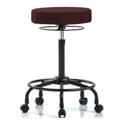 Blue Ridge Ergonomics Bench Stool, Hi, Fabric, RT, Casters, Bur
