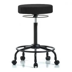 Blue Ridge Ergonomics Bench Stool, Hi, Fabric, RT, Casters, Blk