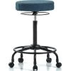 Blue Ridge Ergonomics Bench Stool, Hi, Fabric, RT, Casters, Blu