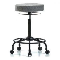 Blue Ridge Ergonomics Bench Stool, Hi, Fabric, RT, Casters, Gry