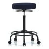 Blue Ridge Ergonomics Bench Stool, Hi, Fabric, RT, Casters, Nav