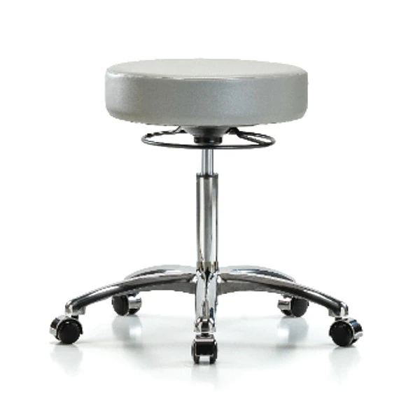 Blue Ridge Ergonomics Bench Stool, Med, Chrom, Vinyl, Castrs, Dov 3 Blue Ridge Ergonomics Bench Stool, Med, Chrom, Vinyl, Castrs, Dov