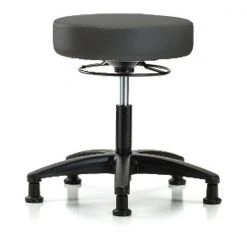 Blue Ridge Ergonomics Desk Stool, Vinyl, Glides, Gry