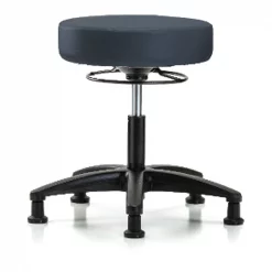 Blue Ridge Ergonomics Desk Stool, Vinyl, Glides, Nav