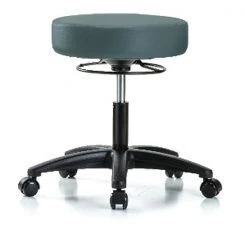 Blue Ridge Ergonomics Desk Stool, Vinyl, Casters, Blu